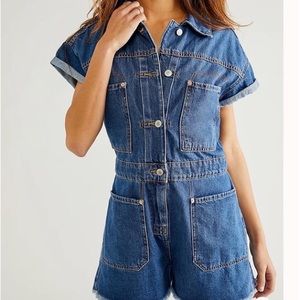 Free People Denim Romper